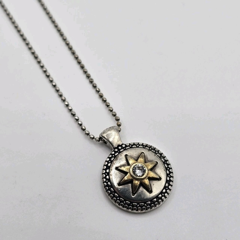 Brighton Petite Cherished Sunshine Necklace Two Tone Sun Pendant